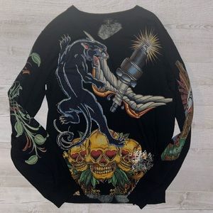 ❤️ Sweater Christian Audigier (Ed Hardy Designer) knit jewled